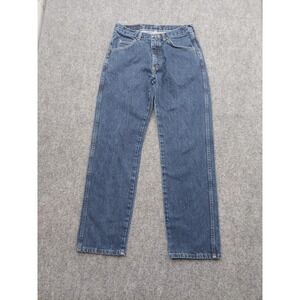 Wrangler Jeans Mens 30x30 Blue Dark Wash Western Work Straight Denim